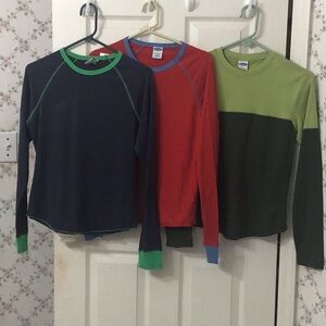 OLD NAVY bundle of 3 lady’s size L long sleeve shirts, 2 lightweight & sporty.